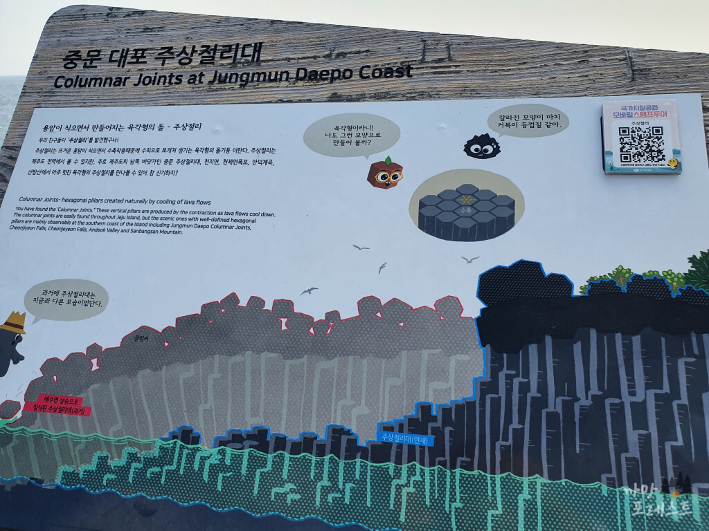 중문 주상절리대 육각기둥