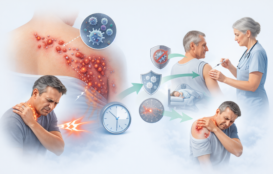 대상 포진의 원인과 예방 접종 관련 사진