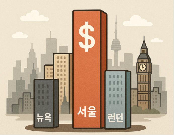 세계 주요 도시 집값 현황 (서울, 뉴욕, 런던)