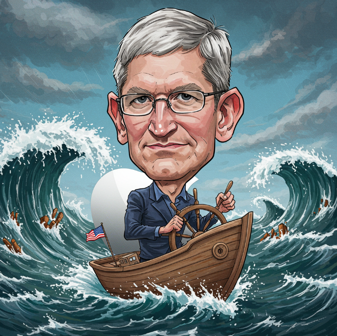 위기에서 살아남는 자가 진짜 강자이다. 잡스의 애플에서 팀쿡의 애플로의 성장을 믿으며-구글 제미나이 생성 이미지