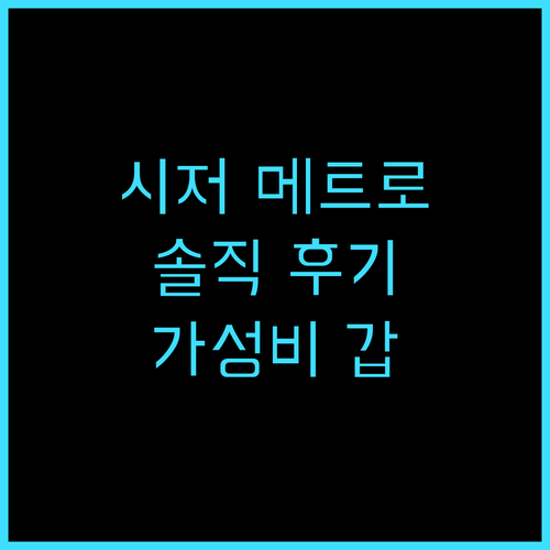 시저 메트로 타이베이 솔직 추천 후기..