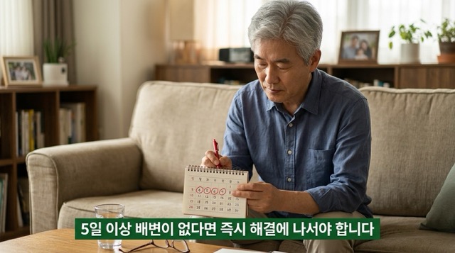 변비가 심할때 기준 5일 이상 배변 없음 위험 신호 설명"