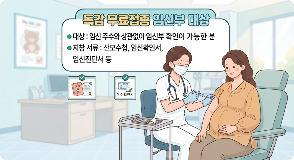 독감 무료접종 대상나이&middot;기간 이미지