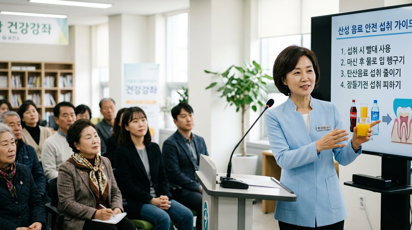 레드와인비니거 섭취 시 주의해야 할 부작용과 위장 보호 수칙을 설명하는 전문가 이미지