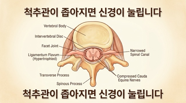 허리 협착증 척추관 좁아지는 원인