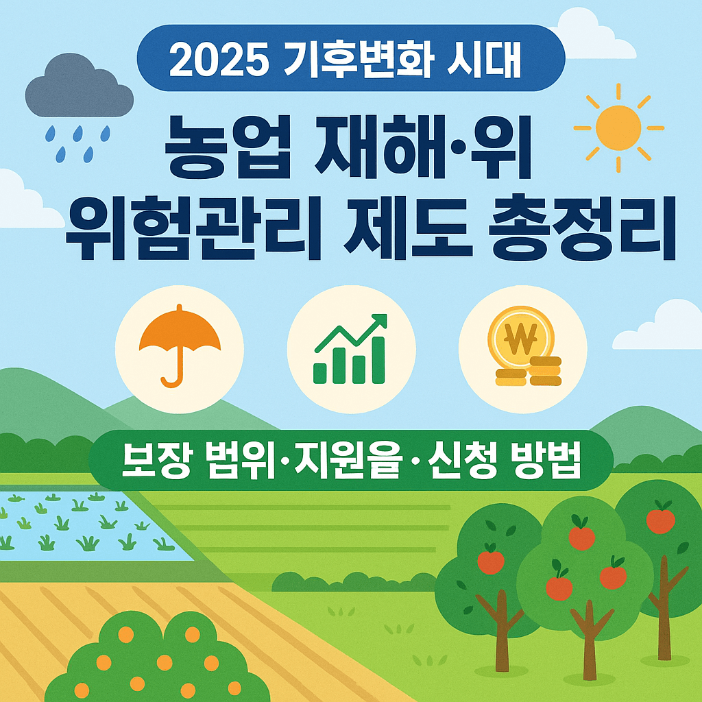 2025 기후변화 시대, 농업 재해·위험관리 제도 총정리 – 보장 범위·지원율·신청 방법