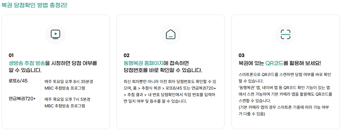 복권 당첨확인 방법