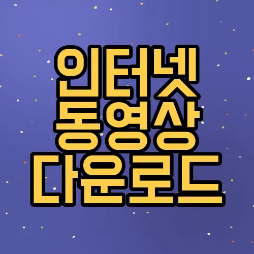 인터넷 동영상 다운로드