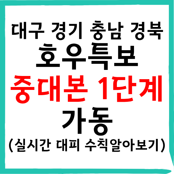 대구 경기 충남 경북 호우특보 발효! 중대본 1단계 가동 및 실시간 대피 수칙