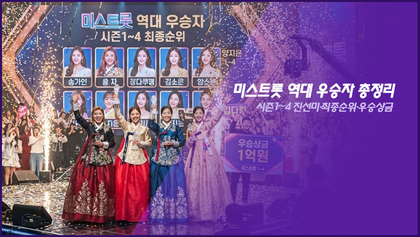 미스트롯 역대 우승자 총정리|시즌1~4 진선미·최종순위·우승상금