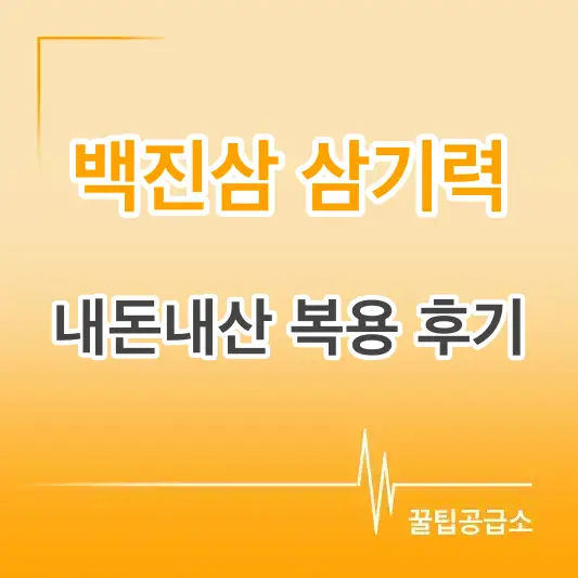 백진삼 삼기력 내돈내산 복용후기