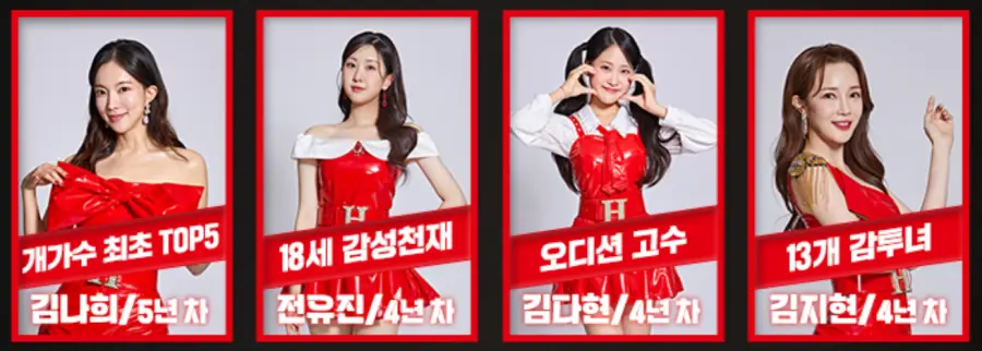 현역가왕-
출연자 사진 좌측부터 김나희,전유진,김다현,김지현