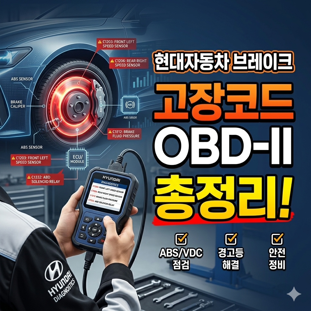 현대자동차 브레이크 관련 고장코드 OBD-II code-리브워크