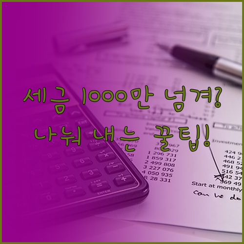 종합소득세 1000만 원 초과 시 분..