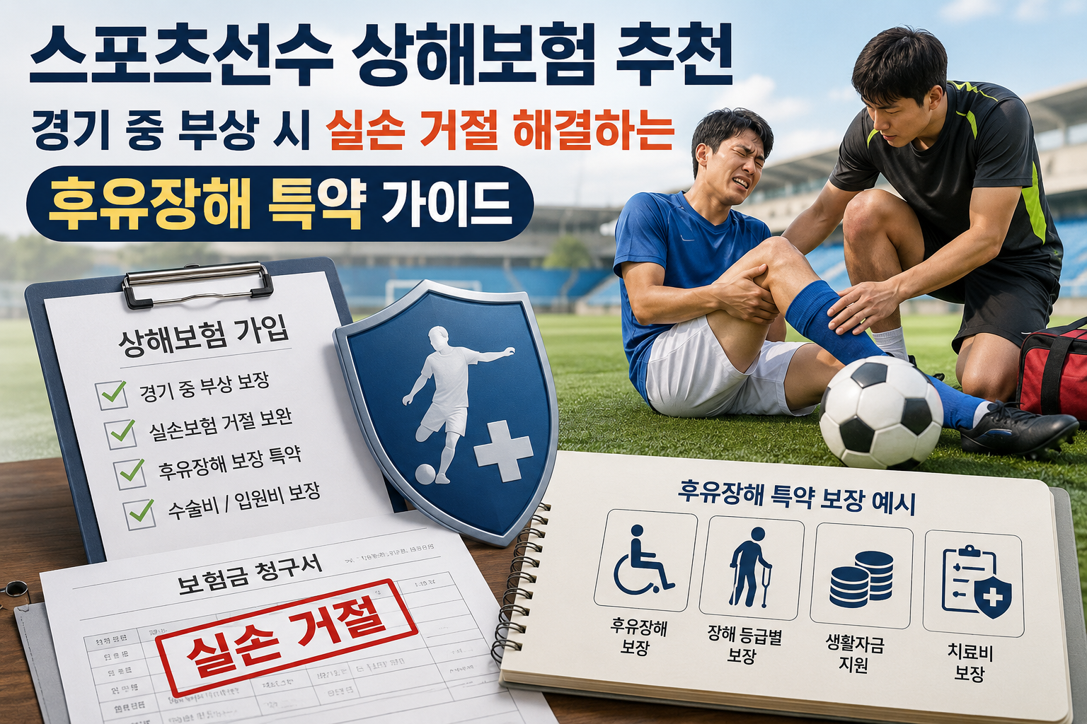 스포츠선수 상해보험 추천, 경기 중 부상 시 실손 거절 해결하는 후유장해 특약