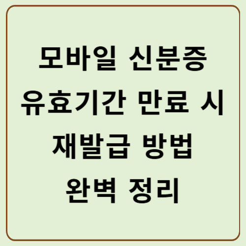 모바일 신분증 유효기간 만료 시 재발급 방법 완벽 정리