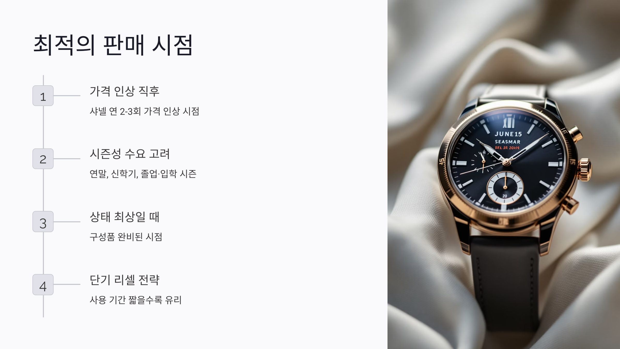 되팔기 좋은 타이밍과 판매 시점 전략