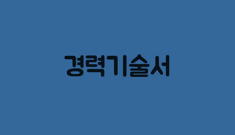 경력기술서