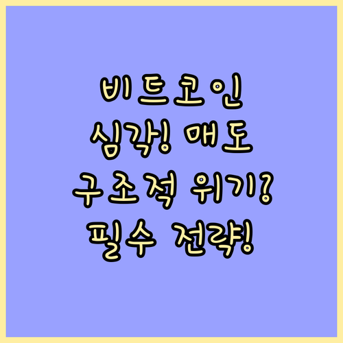 기관 매도 심화 비트코인 급락 시장 ..