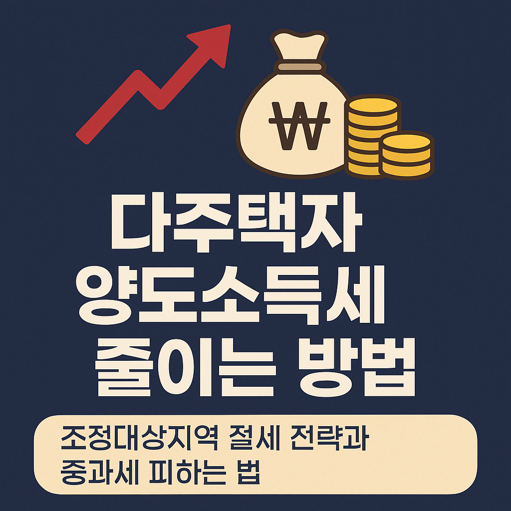 다주택자 양도소득세 절세 전략 총정리｜2025년 조정&middot;비조정지역 중과세 피하는 법