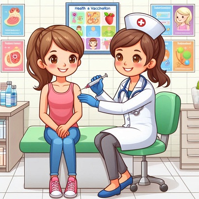 주사를 맞는 여자