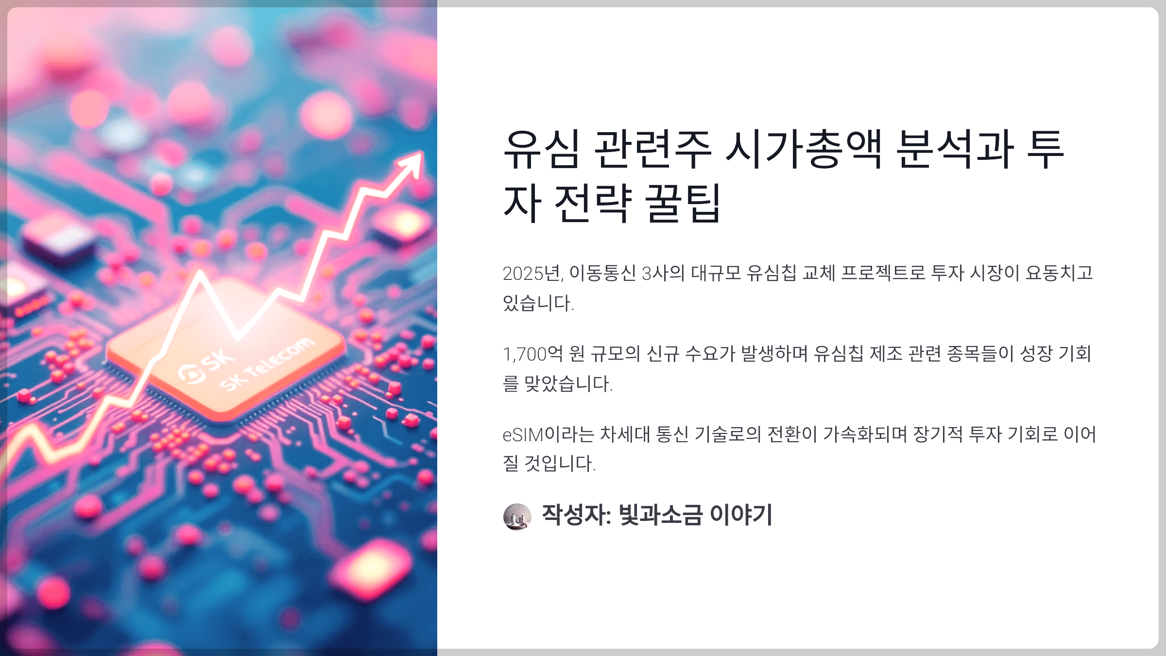 유심 관련주 시가총액 분석과 투자 전략 꿀팁