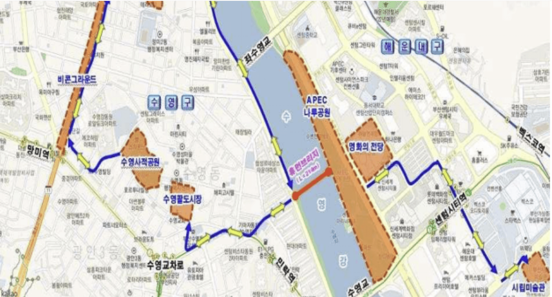 휴먼브릿지위치와 주의 주요지역