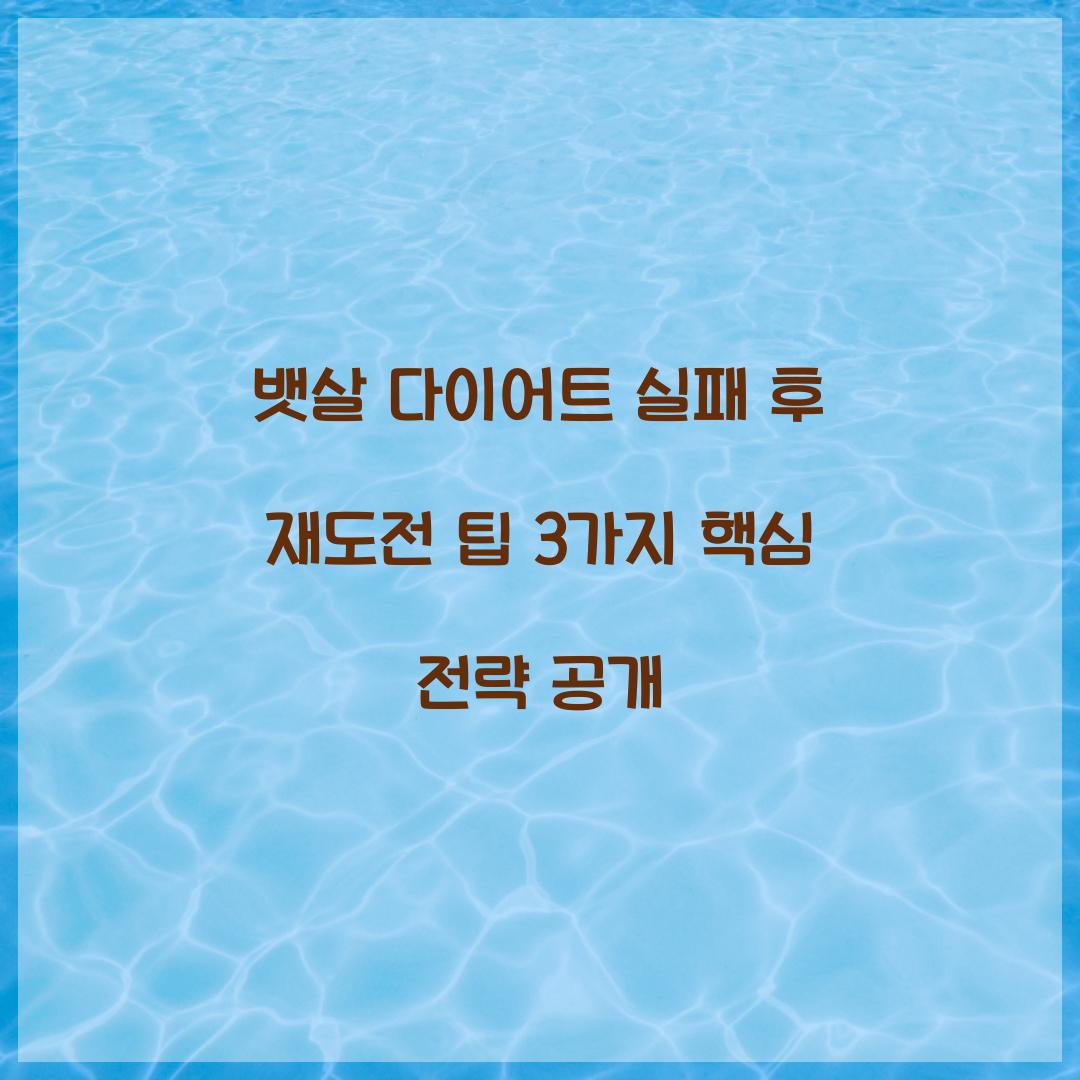 뱃살 다이어트 실패 후 재도전 팁