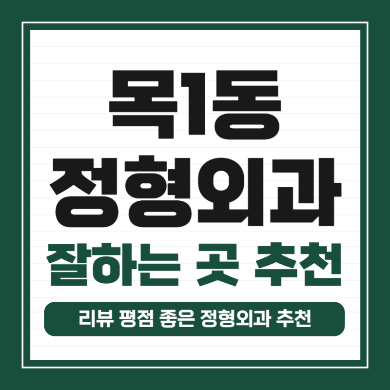 양천구 목1동 정형외과 유명하고 잘하는 곳 추천 TOP 5