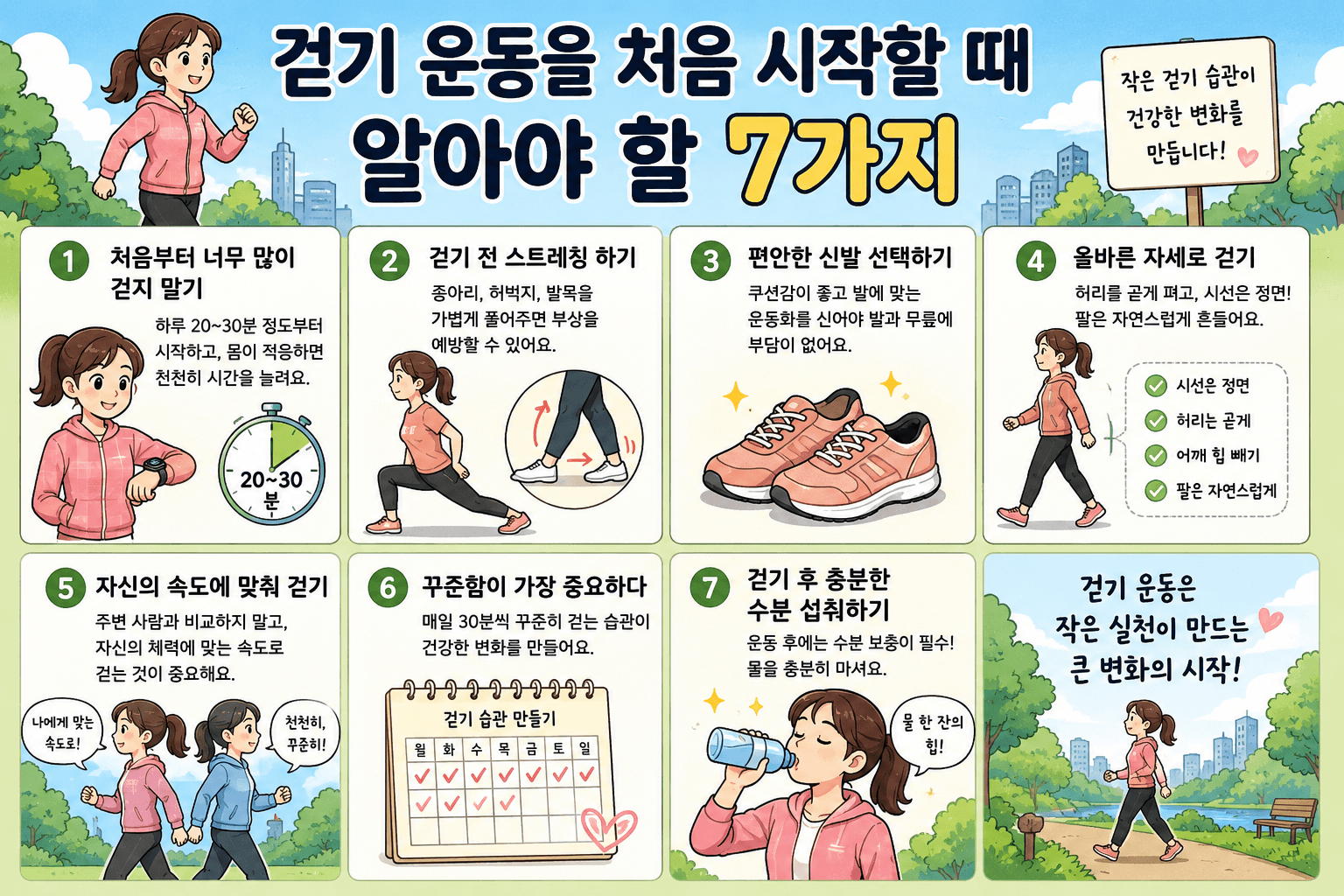 걷기 운동을 처음 시작할 때 알아야 할 7가지