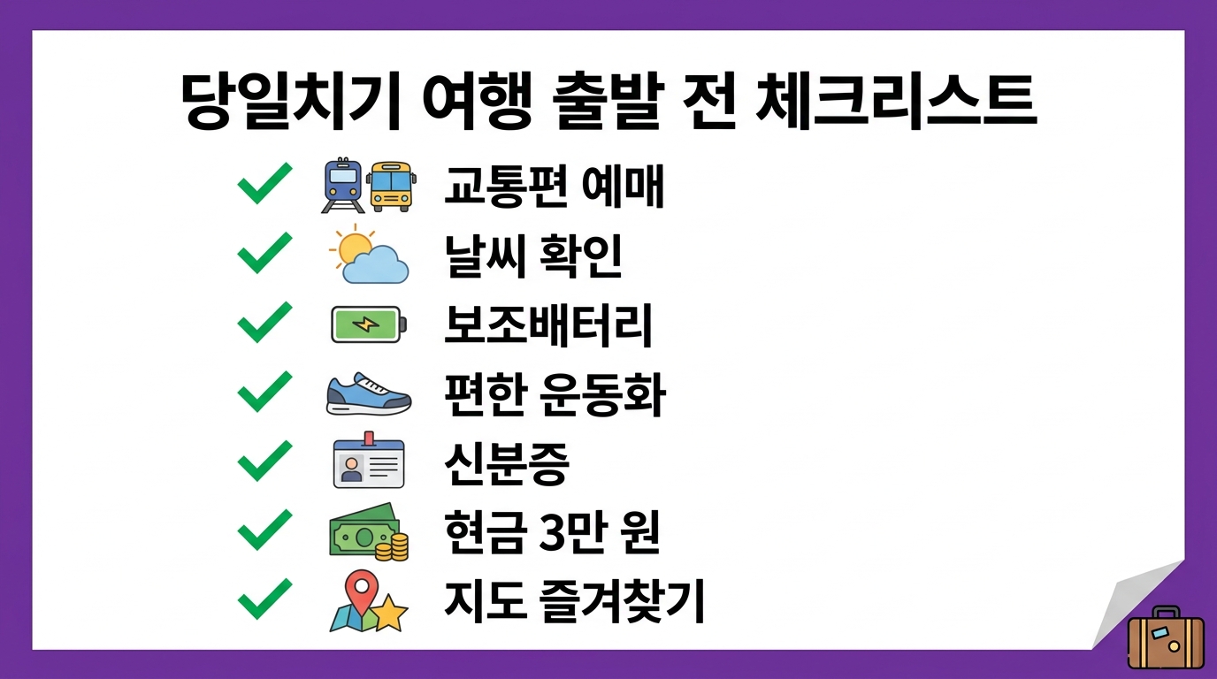 당일치기 여행 출발 전 체크리스트