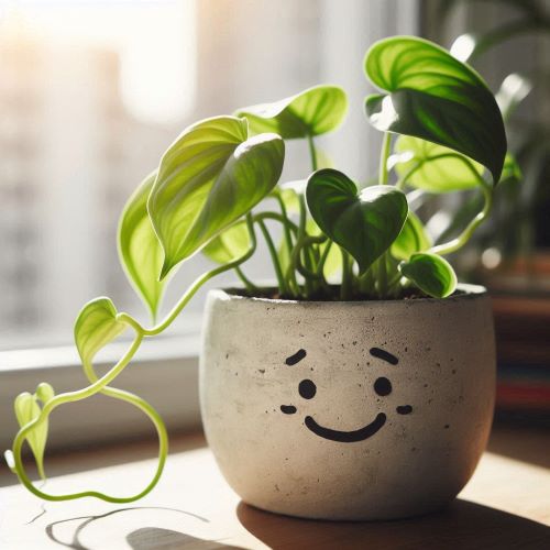 스킨답서스가 담긴 시멘트화분