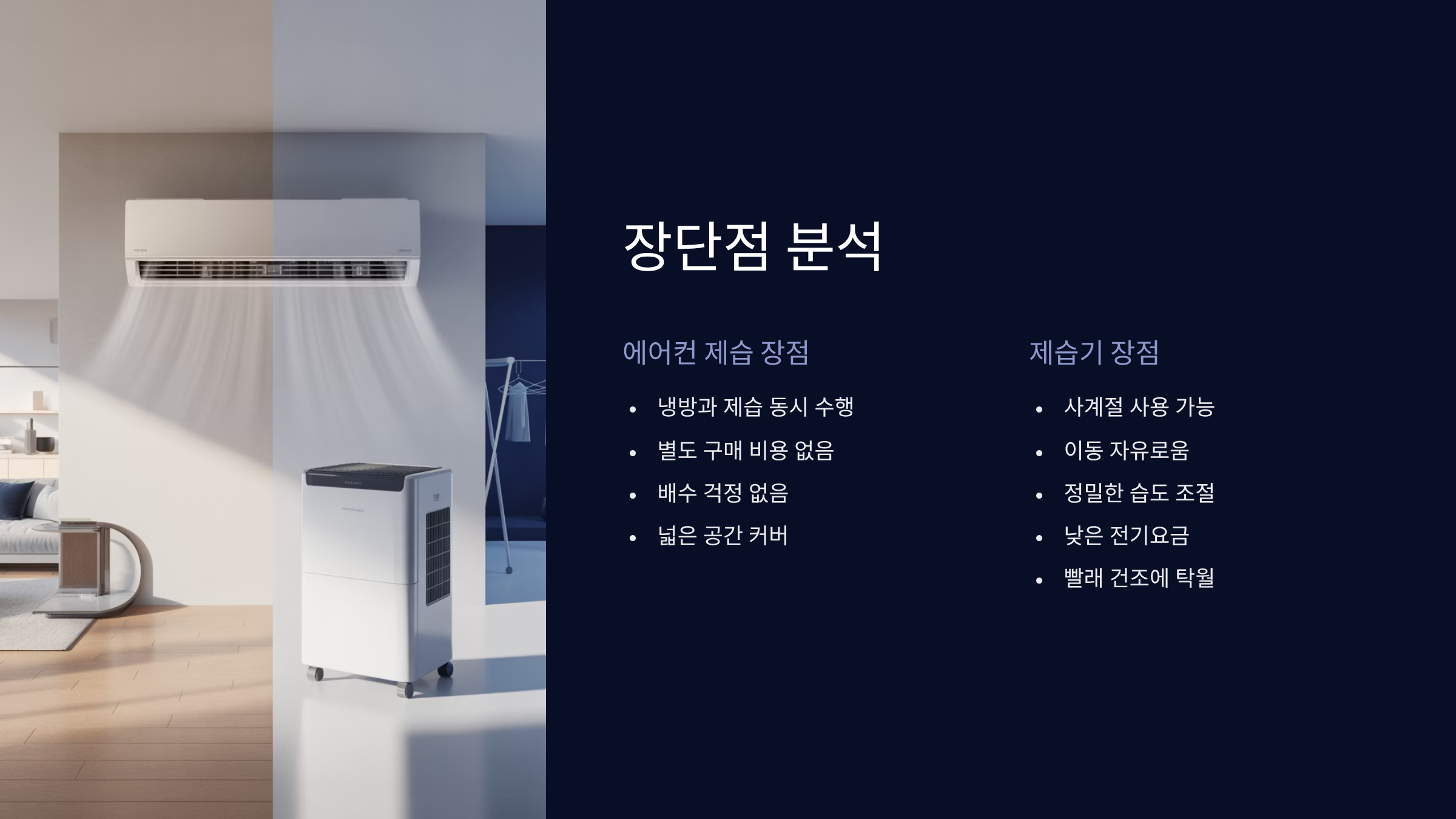 각 제품의 장단점 분석