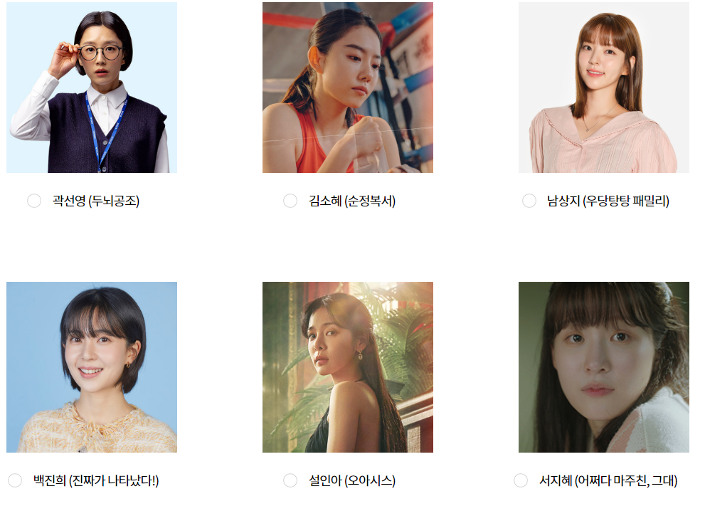 2023 KBS 연기대상 인기투표