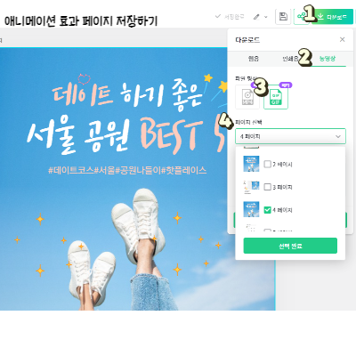 애니메이션 효과 페이지 저장