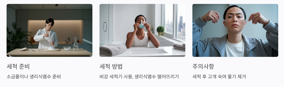 코 세척으로 비강 청소하기