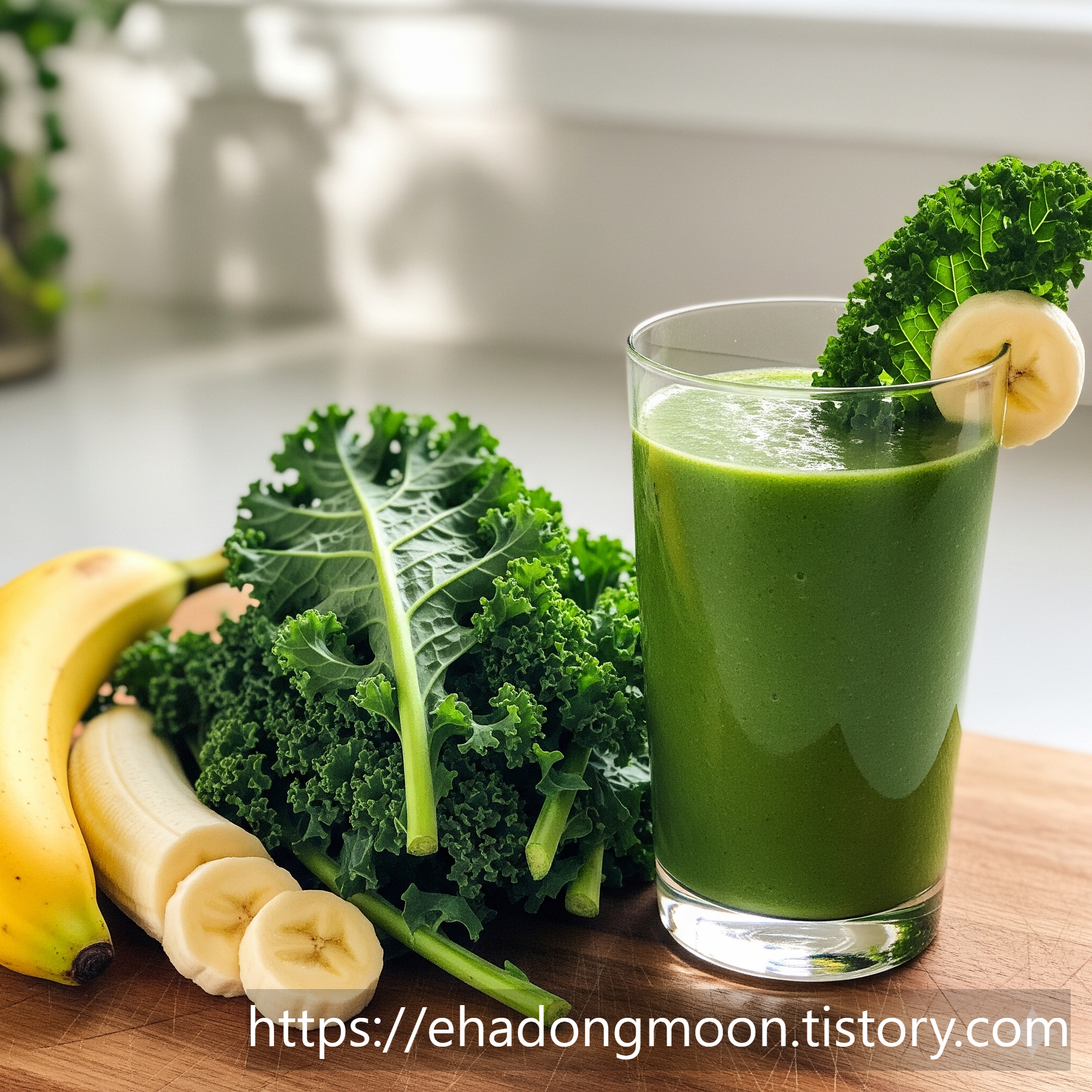 건강을 위한 요리 '케일 바나나 스무디' 레시피
