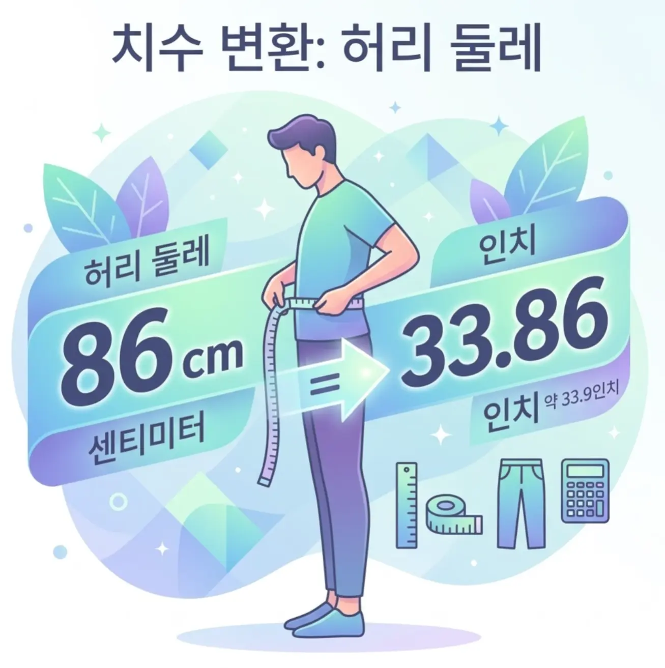 허리둘레-86cm-몇인치