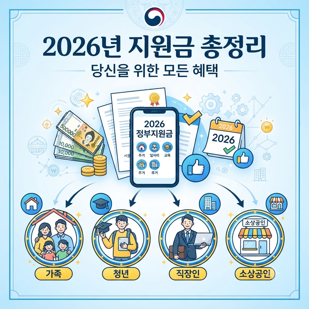 2026년 정부지원금과 복지혜택을 한눈에 확인하는 안내 이미지