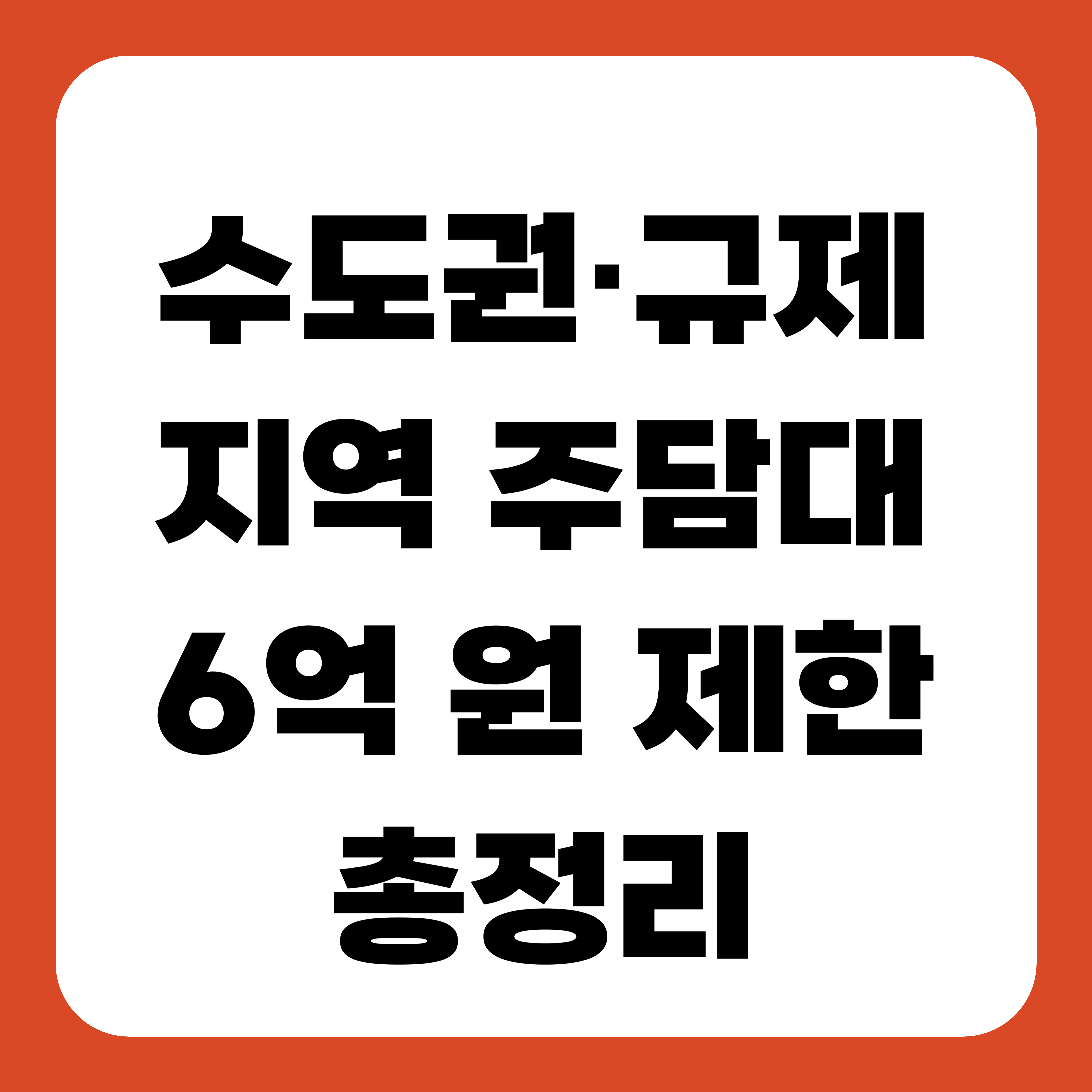 수도권&middot;규제지역 주담대 6억 원 제한 총정리