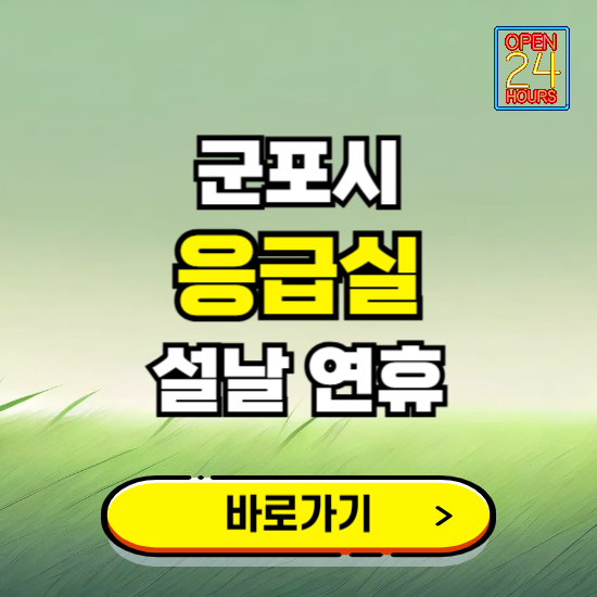 군포시 설날 연휴 비상진료 응급실 병원 찾기 ❘ 내근처 24시 야간 심야 휴일 가능한 곳