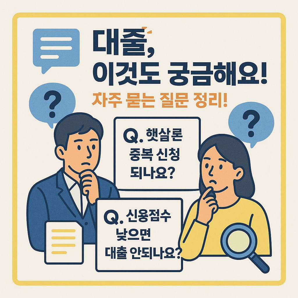대출 관련 자주 묻는 질문 Q&amp;A 시각 이미지