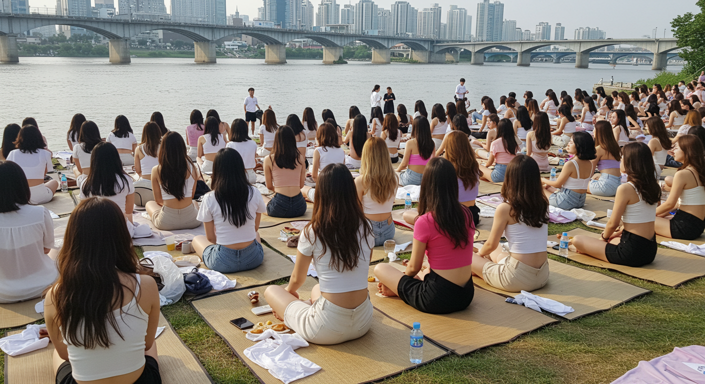 한강변을 가득 메운 여성들