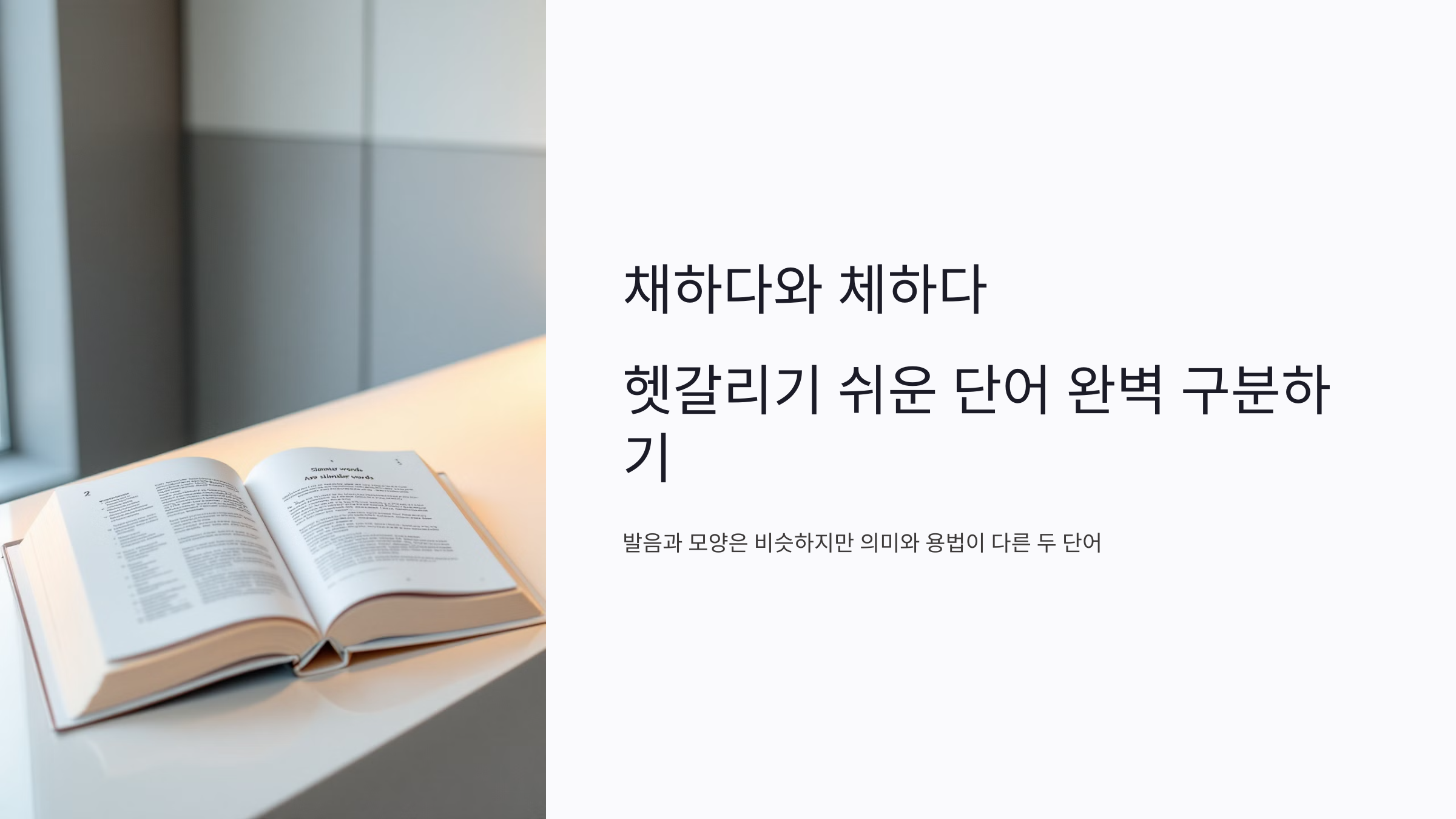 채하다 체하다