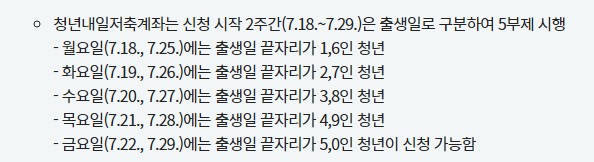[목돈만들기 적금] 청년내일저축계좌 신청방법, 신청기간, 지원대상, 자격조건, 서비스내용, 처리절차