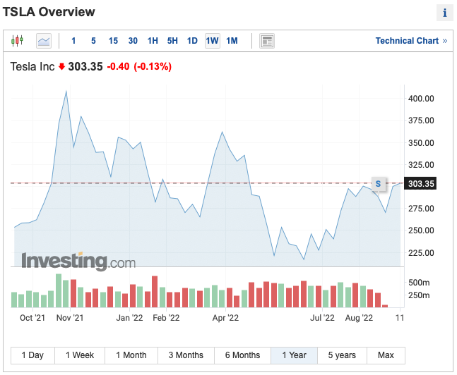 tsla 주식 그래프