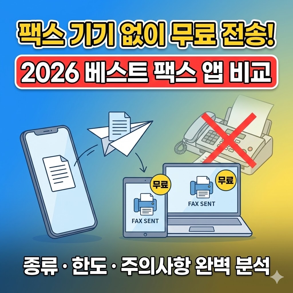 2026년 주요 무료 팩스 서비스 한도 비교 및 모바일 팩스 사용 주의사항 요약