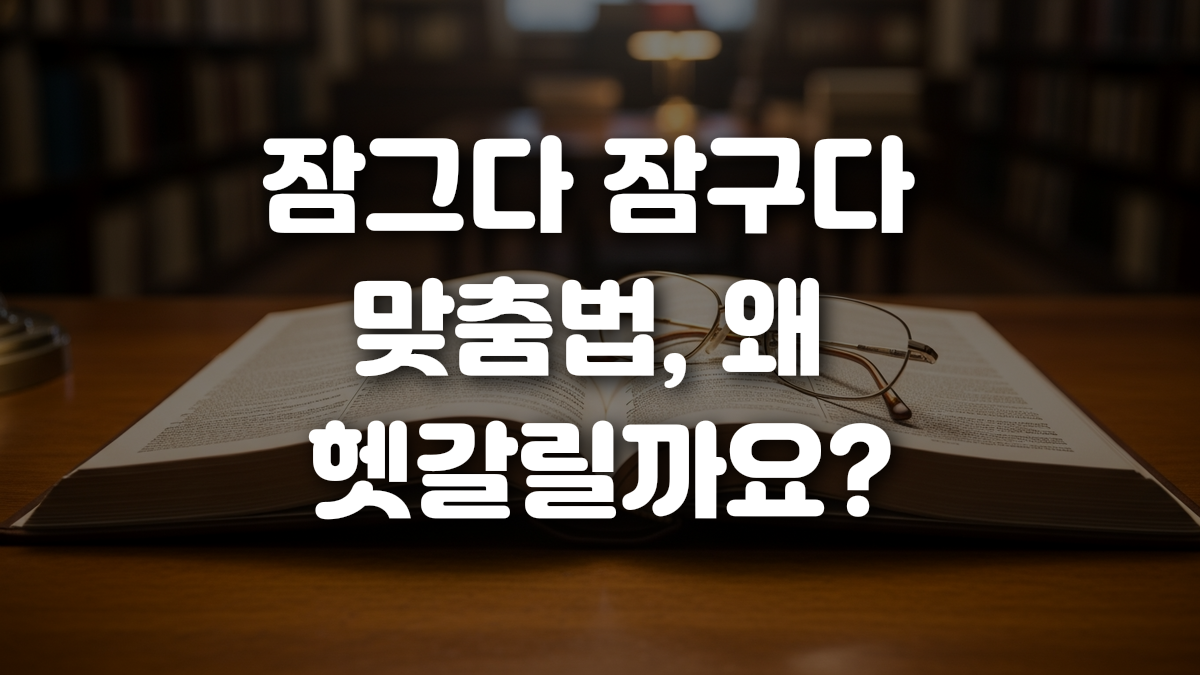 잠그다 잠구다 맞춤법 왜 헷갈릴까요