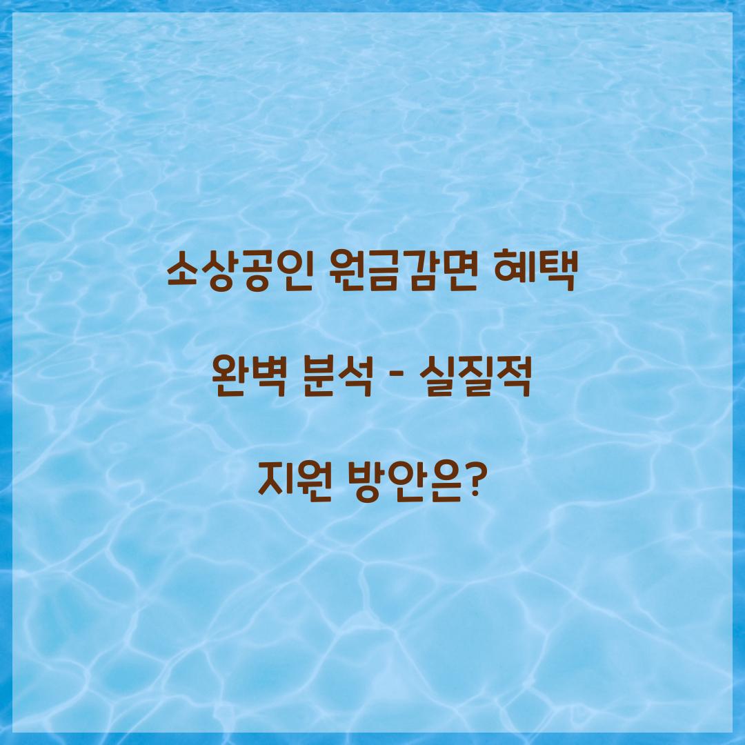 소상공인 원금감면