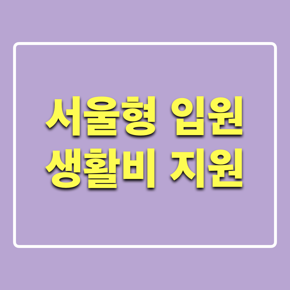 서울형입원생활비지원